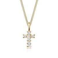 Elli PREMIUM Kreuz Religion Glaube Symbol Topas 585 Gelbgold Ketten Damen