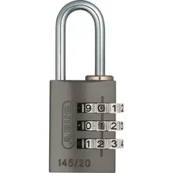 AV-Zahlen-Vorhangschloss 145/20, Aluminium massiv, titanium