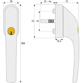 ABUS Fenstergriff FG300 gleichschließend 7/32-44,silber