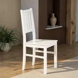 Küchenstühle in Weiß Buche Massivholz (2er Set)