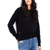 Polo Ralph Lauren Strickpullover Damen Pullover Strickpulli Polo-Reiter-Stickerei auf der Vorderseite schwarz XS