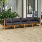 vidaXL 4-Sitzer-Gartensofa mit Kissen Massivholz Akazie