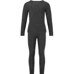 Funktionsshirt ZIGZAG "Cerro", Kinder, Gr. 98, schwarz (schwarz, meliert), 85% Wolle, 15% Lyocell, meliert, sportlich, Langarm, Shirts, mit funktionalen Naturmaterialien