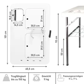Lemodo klappbarer Filetiertisch, Camping Spüle mit 2 Spülbecken und Sprühdüse
