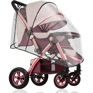 Universal Regenverdeck für Kinderwagen Transparenter Regenschutz Buggy Schadstofffrei und Gute Luftzirkulation Praktischer Regenschutz für Buggy und Sportwagen Kinderwagen, Schadstofffrei