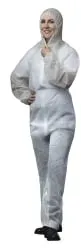 NITRAS PP-Overall mit Kapuze, weiß 4514-L , 1 Karton = 50 Stück, Größe: L