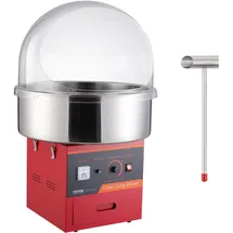Vevor Elektrische Zuckerwattemaschine, 1000 W Zuckerwattegeräte, Kommerzielle Zuckerwattemaschine mit Abdeckung, Edelstahlschüssel, Zuckerschaufel, Schublade, Perfekt für Familienfeiern, Rot
