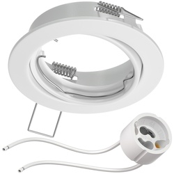 ledscom.de Decken-Einbaurahmen FERE Einbaurahmen weiß matt schwenkbar (LED/Halogen/GU10/MR16/PAR16/50mm) inkl. GU10 Fassung