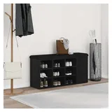 vidaXL Sitzbank mit Stauraum Schwarz Eichen-Optik 102 x 32 x 50 cm