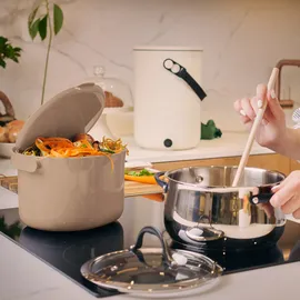 Skaza Exceeding Expectations Behälter für Küchenabfälle, formschöner Komposteimer, cappuccino