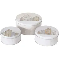Boltze B. 3 tlg Set Gebäckdosen Houses - 2024390