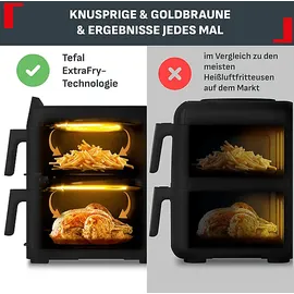 Tefal Easy Fry Crispy Stack Doppelkammer schwarz