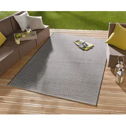 Teppich NORTHRUGS "Coin", schwarz, B:240cm H:8mm L:340cm, Kunstfaser, Teppiche, In-& Outdoor, Wetterfest, Balkon, Sisal-Optik, Wohnzimmer, Läufer
