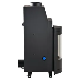 HS Flamingo Kamineinsatz AQUAFLAM 12 Panorama 12 kW mit Wärmetauscher Schwarz