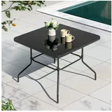 avestar Gartentisch 80 x 80 x 75 cm Schwarz