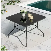 avestar Gartentisch 80 x 80 x 75 cm Schwarz