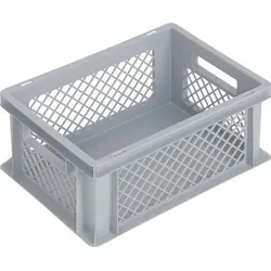 Lockweiler Transportbehälter L400xB300xH170mm grau PP Durchfassgr.Seitenwände durchbrochen