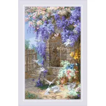 Riolis Kreuzstich Stickpackung "Frühling nach E. Bidous Zeichnung", Zählmuster, 30x50cm