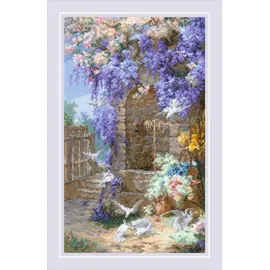 Riolis Kreuzstich Stickpackung "Frühling nach E. Bidous Zeichnung", Zählmuster, 30x50cm