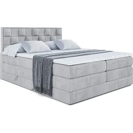 altdecor Boxspringbett ZAFIRA-BZ KING - 160 x 200 - H3/H4 - Hellgrau