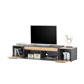 Sconto Light Line 10 TV-Lowboard 223 cm grau Holzwerkstoff