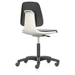 Arbeitsstuhl Labsit 2 weiß Kunst-Leder, Rollen - weiß