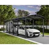 CANOPIA Carport Arcadia Alpine 3,59 x 12,85 m grau inkl. Regenrinne