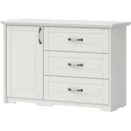 OTTO home Kombikommode Evergreen 131 x 88 x 48 cm Elfenbeinfarben Weiß