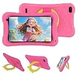 DigiLand 7 Zoll Kinder Tablet, Android 15 Tablets mit Schutzhülle, 4 GB RAM + 32 GB ROM, 1024 * 600 IPS-Bildschirm, 2MP + 5MP Dual-Kamera, 3000 mAh, Lern-Tablet mit Kindersicherung und iWawa(Rosa)