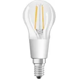 LEDVANCE Intelligente LED-Lampe mit Bluetooth-Mesh, transparenter E14-Glühfaden, tropfenförmig, dimmbar, warmweiß