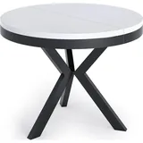 WFL GROUP Esstisch Weiß, Rund,Rund, 100x76x100 cm, Esszimmer, Tische, Esstische