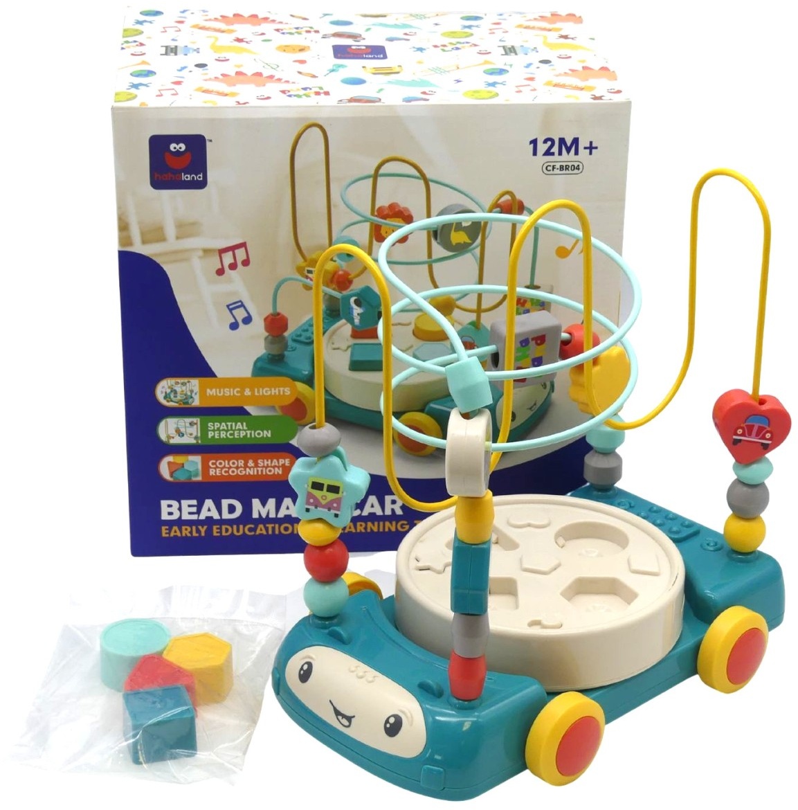 hahaland Baby-Lernspielzeug Perlen-Labyrinthauto Motorikwürfel Spielzeug 1-3Jahr