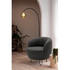 Home Affaire Sessel HOME AFFAIRE "Anjuli Lieferzeit nur 2 Wochen", grau, B:72cm H:72cm T:76cm, 100% Polyester, Sessel, Sessel, Runde Form, perfektes Einzelstück, Flausch oder Feinstruktur