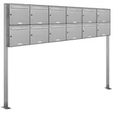 AL Briefkastensysteme Standbriefkasten 12 Fach Silber