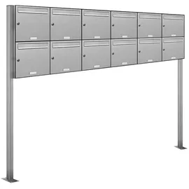 AL Briefkastensysteme Standbriefkasten 12 Fach Silber