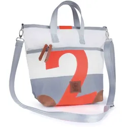 360° Taschen Deern Mini Schultertasche weiß / grau, Zahl neonorange