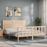 vidaXL Massivholzbett 160 x 200 cm Beige