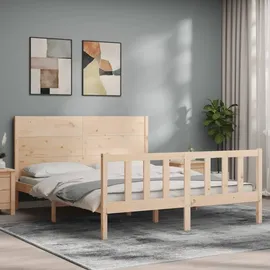 vidaXL Massivholzbett 160 x 200 cm Beige