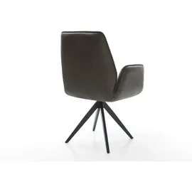 DeLife Polsterstuhl Zoa-Flex Kreuzgestell kantig Schwarz Mikrofaser Anthrazit Vintage Taschenfederkern