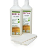 Eco-Werk Set BIOFA NAPLANA Pflegeemulsion 2085 2 x 1 Liter Konzentrat mit 2 Stück hochwertigen Bamboo Pads