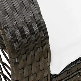 vidaXL Garten-Schaukelstuhl mit Kissen Schwarz Poly Rattan