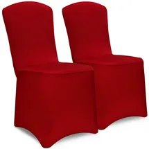 DEUBA DETEX® Stuhlhussen 2er Set Hochzeit Party Weihnachten bordeauxrot