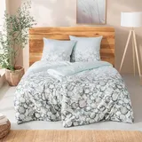 ESTELLA Bio Mako Satin Bettwäsche 155x220 Salema Jade Steine Tropfen 3414-080