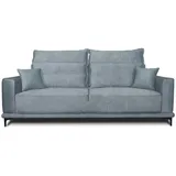 VitaliSpa Sofa + Bettsofa, Caprioli Grau Schlaffunktion 236x100 cm modern Wohnzimmer Wohnzimmercouch Loungesofa Schlafcouch Klappsofa Taschenfederkern 2-Sitzer