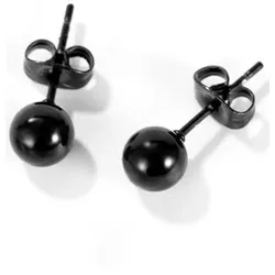 Paar Ohrstecker FIRETTI "Schmuck Geschenk Ohrschmuck Dot", schwarz, Ohrringe, Damen, Edelstahl