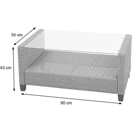 Mendler HWC-F10 Lounge-Set grau-braun