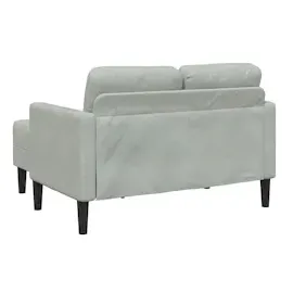 vidaXL 2-Sitzer-Sofa mit Chaiselongue L-Form Hellgrau 125 cm Samt