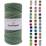 Sznurkomania, Baumwollkordel 3mm 100m, 46 Farben, Häkelkordel, Geflochten Baumwollkordel 3mm, Makramee Kordel, Makramee Garn, Premium Garn, Makramee Seil (Salbei)