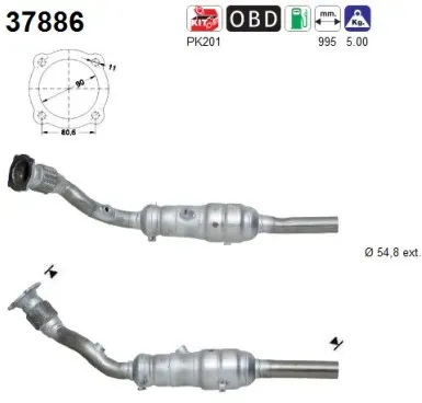 AS Katalysator 37886 für VW