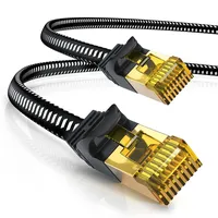 CSL - 5m CAT 7 Netzwerkkabel Flach und Dünn - Lan Kabel für 10 Gigabit High Speed, Internetkabel, Flachbandkabel, Verlegekabel - 10 Gbps Cat.7 RJ45 Kabel für Switch Router Modem PC, 5 Meter Schwarz